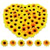 Bornfeel Fiori Margherite 100 Pezzi Fiori Finti Bomboniere Fiore Artificiale Corolla in Seta per Pasqua Tavola Cofano Matrimonio Festa Cerimonia Decorazione 38 x 38 x 20 mm Giallo & Nero