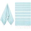 Eucomir Fouta Telo Mare Grande 90 * 180CM,Asciugamano da Spiaggia,Teli Mare Spiaggia Antisabbia Leggero frange,Super Assorbente e Asciugatura Rapida,Telo da Bagno Lo Piscina/Viaggi/Campeggio,Azzurro