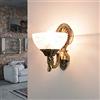 Licht-Erlebnisse Easylight Lampada da parete in stile Art Nouveau HENRY in metallo e vetro in ottone A:22,5 L:16 P:21 soggiorno camera da letto elegante lampada da parete classica per interni