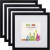 Egofine Cornice portafoto 25x25cm, cornice in legno con vetro acrilico, set di 4 cornici in MDF, passepartout per foto 15 x 15cm, cornici quadrate per montaggio a parete per decorazione da parete o da