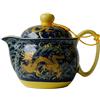 Yxhupot Teiera China Porcellana 12oz Drago Blu Navy Infusore di filtrazione in acciaio inox per tè sfuso (blu navy)