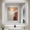 STARLEAD Nero Specchio-Bagno-con-Luce 80x80 cm, Quadrato Specchio-Bagno-LED con Bluetooth, 3 Colori Luce, Dimmerabile, Antifog, IP44, Vetro Temperato HD, Memoria, Cornice non Metallica