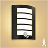 Allesgute Lampada da esterno con sensore di movimento E27, lampada da parete IP44 quadrata, esterna nera opaca in acciaio inox e ABS per pareti esterne, balconi, inclusa lampadina LED 12W 1200lm luce calda
