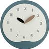 Timelike Orologio da parete senza ticchettio, orologio da parete in legno, silenzioso, moderno, con numeri romani, al quarzo, alimentato a batteria, per soggiorno, cucina, camera da letto, decorazione (blu)