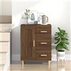 Tidyard Credenza Rovere Marrone,con Ante e 3 Cassetti,Credenza Soggiorno Cucina,Mobile Credenza Cucina,Credenze e Buffet,Armadio da Cucina,Mobiletto Multiuso,Madia con Ante 69,5x34x90 cm