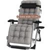 DQCHAIR Lettino Prendisole Pieghevole a gravità Zero sedie reclinabili per Spiaggia Patio Giardino Campeggio Esterno Portatile Sedia a Sdraio da casa Nero ( with Gray Cushions)
