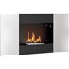 HOMCOM Camino a Bioetanolo da Parete con Bruciatore 0.9L per Durata 3.3 Ore, Biocamino da Incasso in Acciaio, Caminetto a Etanolo da Interno con Copertura 20㎡, 100x15x54 cm, Nero e Argento