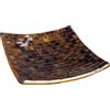 GURU SHOP Guru-Shop Ciotola Quadrata a Mosaico, Sottobicchiere, Ciotola Decorativa, Fruttiera in Vetro Ceramica Fatta a Mano - Design 6, Marrone, Dimensioni: Grande (30x30 Cm), Bocce