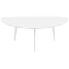 PHOENANCEE Tavolino basso ovale da caffè, tavolini da caffè moderni per soggiorno, tavolo in mango e gambe in legno di rovere, 120CM(Bianco)