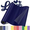 Sgooyir Vinile Termoadesivo per Tessuti, Vinile Adesivo per T-Shirt Blu Scuro