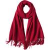 MaaMgic Sciarpa con Frange in Tinta Unita Pashmina da Donna Morbida e Soffice di Misto Cotone per Autunno Invernale 200 * 70cm, Caramello