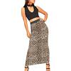 Prime fashions Gonna lunga da donna, elasticizzata, a vita alta, con elastico, Stampa leopardata, 52-54