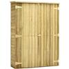 vidaXL Legno di Pino Impregnato Rimessa da Giardino Doppia Porta Casetta Attrezzi per Esterni Deposito Salvaspazio Capanno 123x50x171cm Naturale