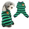 Ranphy Pigiama classico per cani a righe PJS per cani di piccola taglia pullover tuta per cuccioli tutina per chihuahua yorkie vestiti natalizi abbigliamento per gatti, verde/nero, M