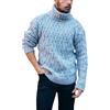 osiuujkw Sperimenta il calore e lo stile Maglioni di lana spessi caldi invernali per uomo Maglione a coste a maniche lunghe lavorato a maglia alla moda, azzurro