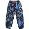 Generico Pantaloni Haren da Uomo Casual Larghi Stampati in Stile Etnico Pantalone Kimono (Blue, L)