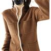 VATIVA Maglione da donna, 100% cashmere, autunno/inverno, colletto alto, casual, lavorato a maglia, Colore caramello., M/L