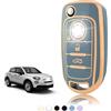 TOOMUME Cover Chiave TPU, Custodia Chiave Adatto per Fiat 500X Tipo Toro Argo Cronos Nuovo Doblo Egea Freedom Grazie Dodge Neon, Copri Chiavi Guscio Chiave Auto Telecomando - Flip Key