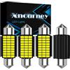 Xnourney 4 pezzi più recenti 12-24 V 6411 6418 C5W Festoon lampadine a LED, 6500 K bianco 27SMD-3014 chipset lampadine LED, Canbus senza errori 1,5 36 mm per l'interno della scheda cupola luci luci