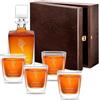 Maverton set Decanter da whisky con 4/6 bicchieri - incisione personalizzata - Caraffa vetro con tappo 810 ml - Bottiglia per whisky - pensiero originale donna - per compleanno - Liquore