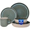 NAMAI - Set Piatti 18 Pezzi + 6 Ciotole Antipasti + 6 Tazze Colazione - Porcellana - Adatti in Lavastoviglie e Microonde - Servizio Piatti 6 Persone (Set Piatti + Mug + Ciotole 30 pz)