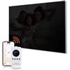 Hocosyme Pannello Radiante Infrarossi Bicchiere 600W con telecomando,Stufa Elettrica Infrarossi 100x60 CM con protezione da surriscaldamento - WIFI (Tuya Smart) - nero - TÜV.
