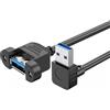 TTTLLNN Cavo di prolunga USB3.0 ad angolo di 90 gradi, da maschio a femmina, con montaggio a vite per computer e PC
