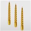 La Briantina Set Candele Decorative Tortiglione CAN03572A, in Oro, 3 Pezzi