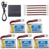 ZYGY 5PCS 3,7V 150mAh Batterie Lipo + Caricabatterie bilanciato 5in1 per H36 E010 E011 E013 Rc Quadricotteri Batteria Pezzi di Ricambio