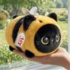 Mewaii Peluche Gatto Nero con Cappello da Ape e Occhi Lunari Cuscino Morbido Giocattolo 20CM Regalo di Compleanno Natale per Ragazze e Ragazzi