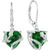 Starnny Orecchini da donna in argento 925 a goccia d'acqua, a forma di rose, orecchini pendenti a cerchio con zirconi 3A, gioielli da donna, Zirconia cubica,Può Birthstone Colore Smeraldo