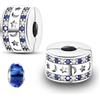LNQOBU Clip/Stopper Charms per Bracciale Argento 925 Pave Cubic Zirconia Bead Stella Luna Farfalla Blu Gioielli Regalo per Donna