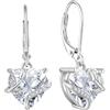 Starnny Orecchini da donna in argento 925 a goccia d'acqua, a forma di rose, orecchini pendenti a cerchio con zirconi 3A, gioielli da donna, Zirconia cubica,Aprile Birthstone