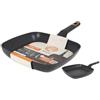 MasterChef Padella in alluminio forgiato - con rivestimento ceramico | antiaderente, durevole, resistente, con spessore di 2,5 mm, adatto per gas, elettrici, vetroceramica e induzione (Grill - 26 cm)