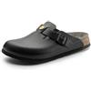 BIRKENSTOCK Boston - Pelle Naturale antistatica, Nero, 38 EU Stretto