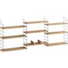 LBSIGN Libreria Sospesa Scaffali A Muro Stile Industriale Nero E Legno 216x85x20 Laba