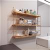 LBSIGN Mensola Industrial 3 Ripiani In Legno E Metallo 60x16x62 Rovere E Oro Jude