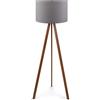 LBSIGN Lampada Treppiede Da Pavimento 38x140 Cm Design Moderno 60W Marrone E Grigio