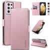 Yunubeyii Cover Libro per Samsung Galaxy S21 Ultra 5G - [Blocco RFID] Luxury PU Leather Portafoglio Card Holder Magnetic Phone Custodia con Kickstand, Cover Protettiva Antiurto, Rosa