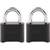 Master Lock Serratura a combinazione, imposta il tuo lucchetto a combinazione, serratura interna ed esterna, serratura codice resistente alle intemperie, confezione da 2, 178EC2, nero