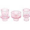 Doolitt Porta Candele Set, Portacandele da Tavolo, Moderni Vetro Decorazione, Porta Tealight Candle Holder,Cristallo per Casa, Cena, Matrimonio, Festa, Festival (3, Rosa)