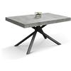 Tavolo FORTE DEI MARMI grigio cemento allungabile con base antracite 180×90 cm - 260×90 cm