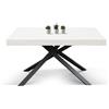 Tavolo FORTE DEI MARMI bianco frassinato allungabile con base antracite 180×90 cm - 260×90 cm