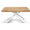 Tavolo FORTE DEI MARMI rovere rustico allungabile con base bianca 180×90 cm - 260×90 cm