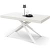 Tavolo FORTE DEI MARMI bianco frassinato allungabile con base bianca 180×90 cm - 260×90 cm