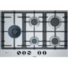 Bosch PCS7A5B90 Serie 6 Piano Cottura 5 Fuochi a Gas 75 cm Griglie in Ghisa (1 Bruciatore Wok) colore Inox