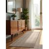 ELLE Decoration Tappeto di design Tourmaline, moderno a pelo corto, motivo geometrico, morbido, glamour, effetto lucido, per soggiorno, camera da letto, corridoio, crema, beige, 80 x 240 cm