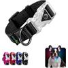 Playexen Collare Luminoso per Cani Collare Cane Regolabili in Morbido Cotone per Cani & Gatto Taglia Piccola Media Grande Collare di Cane LED 2 Modos de Flash Collari per Cane 20-30/2,0cm (XS), Nero