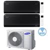 Samsung Climatizzatore Condizionatore Samsung Windfree BLACK R32 Wifi Dual Split Inverter 12000 + 12000 BTU con U.E. AJ068TXJ3KG/EU NOVITÁ Classe A++/A+