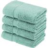 Superior - Set di Asciugamani per Le Mani in Cotone Egiziano 900 Grammi, 4 Pezzi, Verde Schiuma Marina